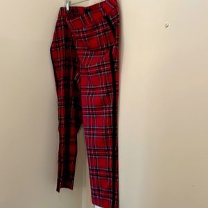 12P Talbots wool blend slim ankle plants in Stewart plaid festive versatile